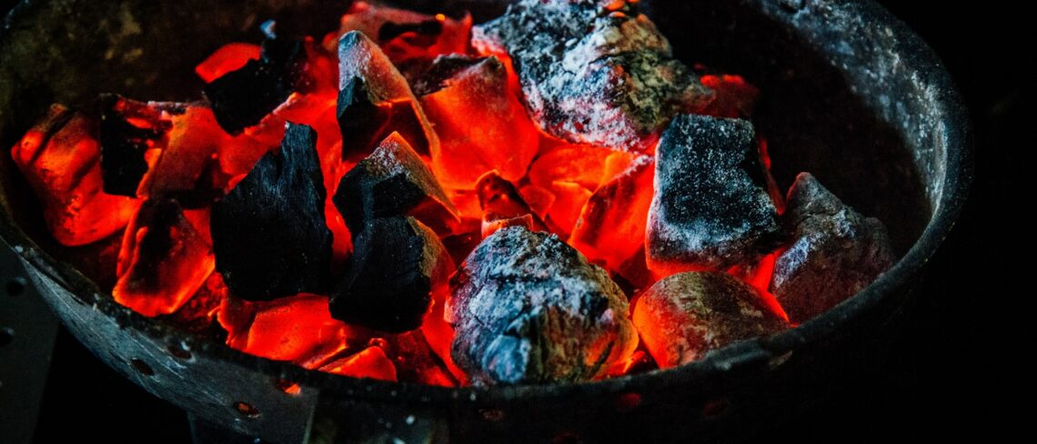 burning charcoals